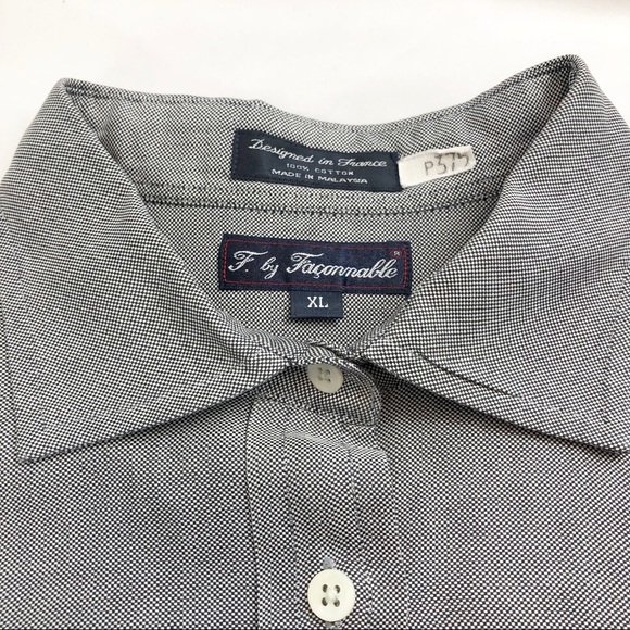 Women’s Facconable shepherd check button down shirt black white XL - Picture 3 of 5